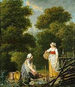 Pehr Hillestrom Two Maid Servants at a Brook Spain oil painting artist